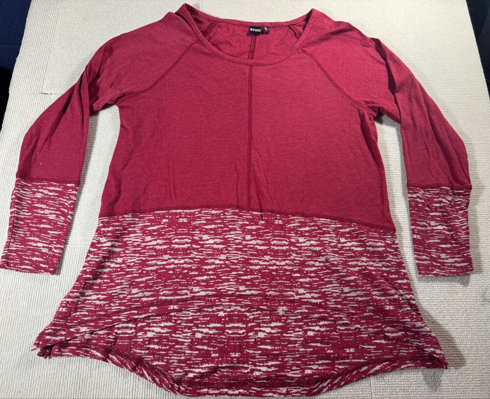 Cruel Women's Large Tunic Top Long Sleeves Mixed Fabric Cotton Blend Western